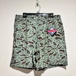 Burlebo Performance Shorts Mens XL Duck Camo Green Brown Quick Dry Lightweight